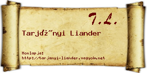 Tarjányi Liander névjegykártya